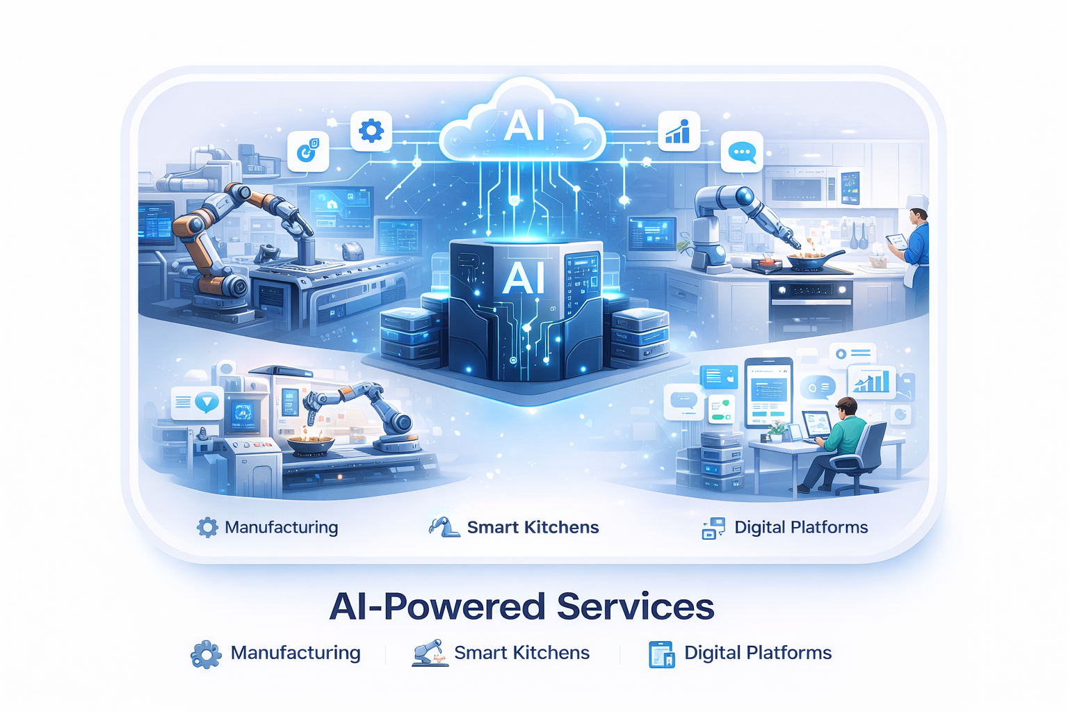 AI Powered Services – Manufacturing, Smart Kitchens, Digital Platforms